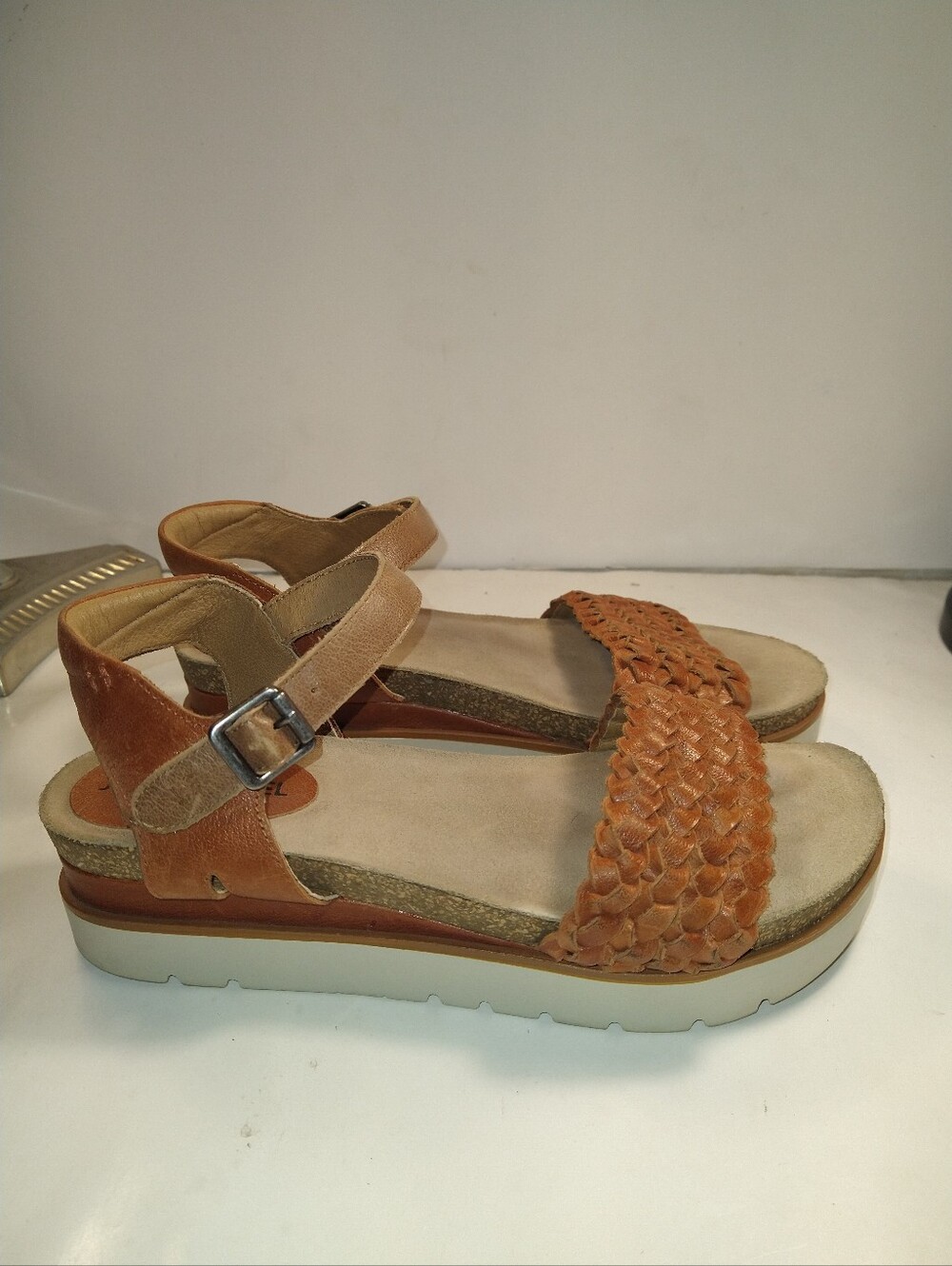 Josef Seibel Clea 16 Brown Leather Platform Sandals Women's sz 10(41).